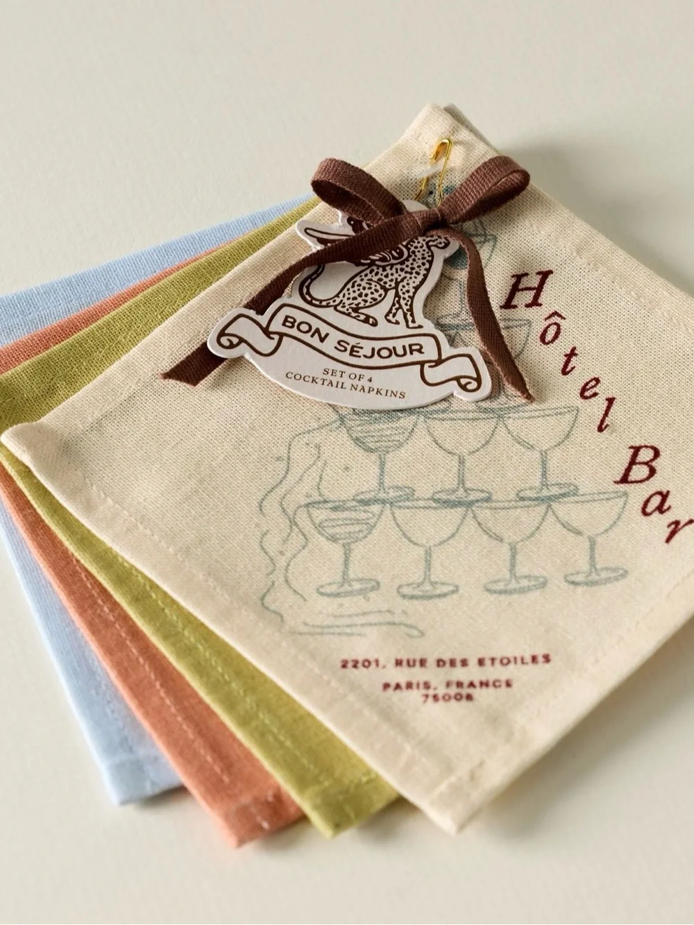 New! NWT Anthropologie Hotel Cotton Woven Cocktail Napkins. Set of 4.